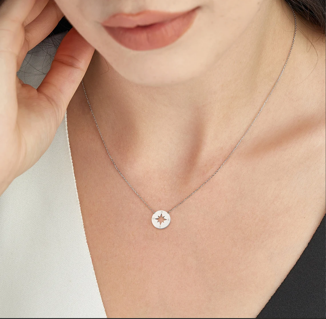 Mentor Compass Necklace Birthday Gift Inspiration Jewelry