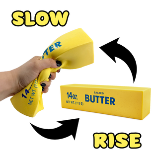 Yellow block labeled 'Butter' with text 'Slow' and 'Rise' on a white background