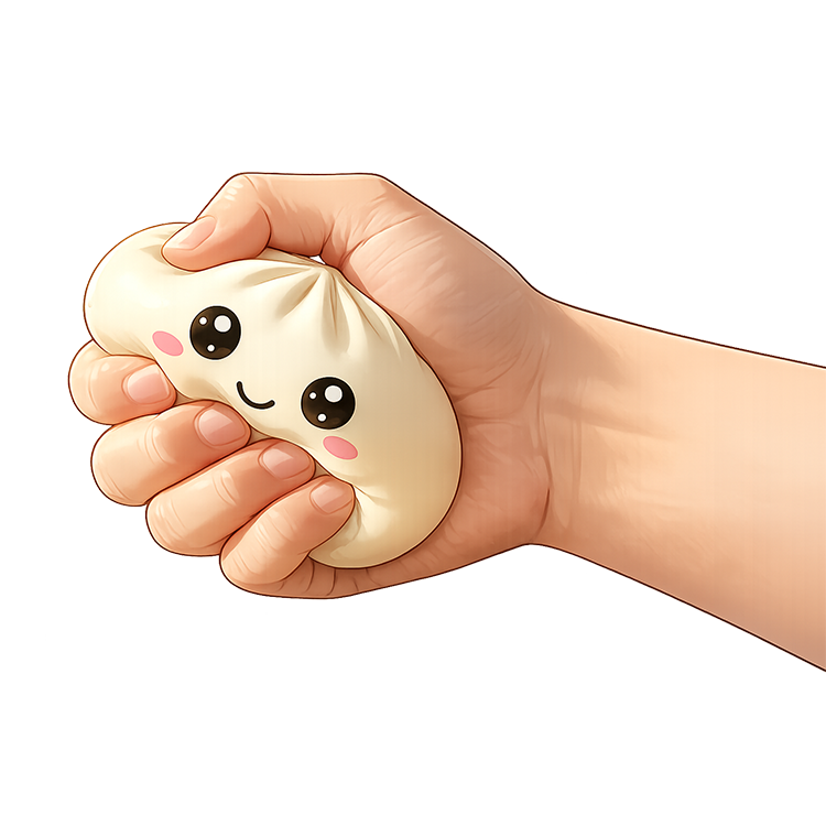 Fun Doh Mystery Slow Rise Dumpling squish toy with soft sensory squeeze texture