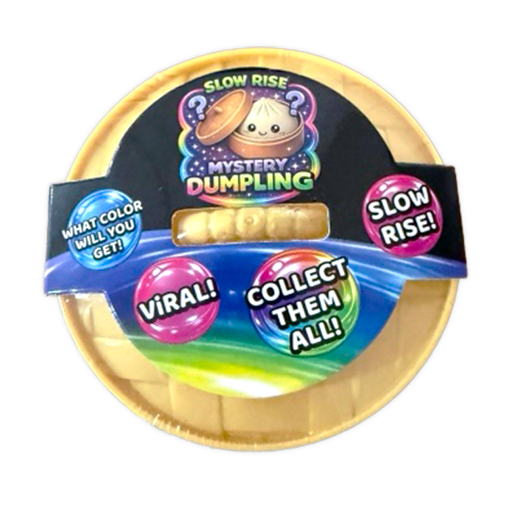 Fun Doh Mystery Slow Rise Dumpling squish toy in mystery packaging with soft sensory squeeze texture