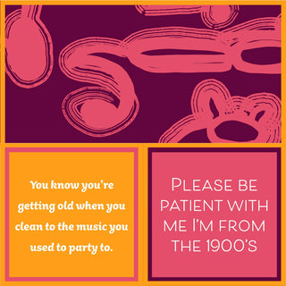 Funny double-sided cocktail napkins with Please be patient with me I’m from the 1900s and getting old sayings.