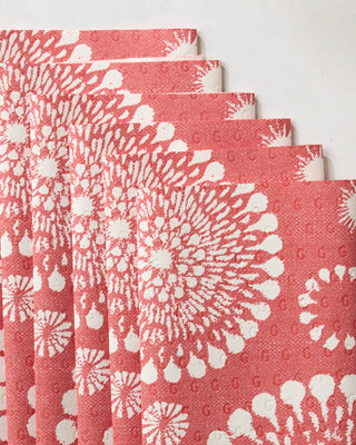 Geometry Freedom Sparks Bright reusable not paper towels with patriotic red and white firework-inspired pattern close up