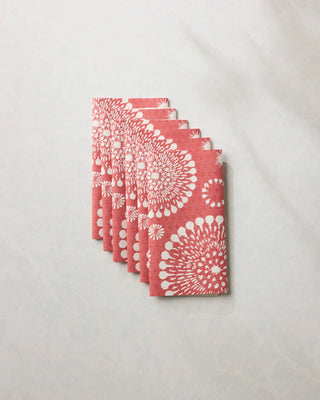 Geometry Freedom Sparks Bright reusable not paper towels with patriotic red and white firework-inspired pattern
