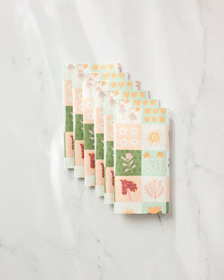 Geometry Patchwork Garden reusable not paper towels set with pastel floral patchwork design