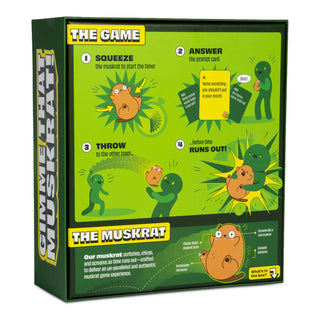 Gimme That Muskrat party game box with electronic plush muskrat and prompt cards