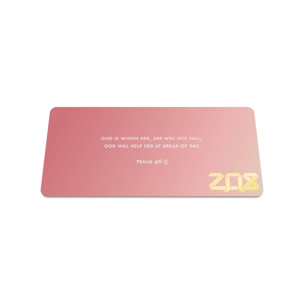 Pink God Is Within Her Bible verse bracelet inspired by Psalm 46:5 with interactive faith-based scripture experience