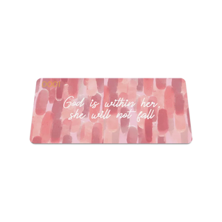 Pink God Is Within Her Bible verse bracelet inspired by Psalm 46:5 with interactive faith-based scripture experience