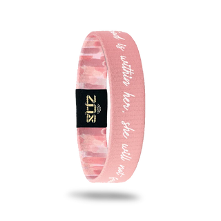 Pink God Is Within Her Bible verse bracelet inspired by Psalm 46:5 with interactive faith-based scripture experience