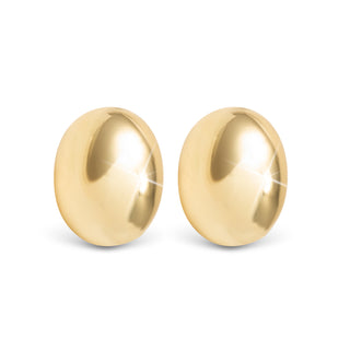 gold polished dome stud earrings minimal classic design