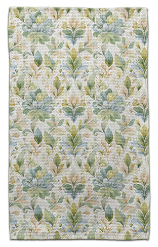 Green and gold succulent eco-friendly kitchen towel featuring watercolor botanical floral pattern