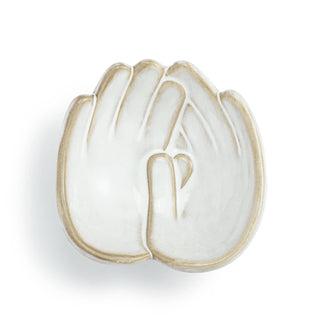 Hand in Hand Together handcrafted ceramic trinket dish 4x4 by DEMDACO — a sculptural hand-in-hand jewelry dish, a meaningful gift for couples and loved ones
