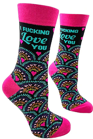 I F^&*ing Love You Ladies Crew Socks