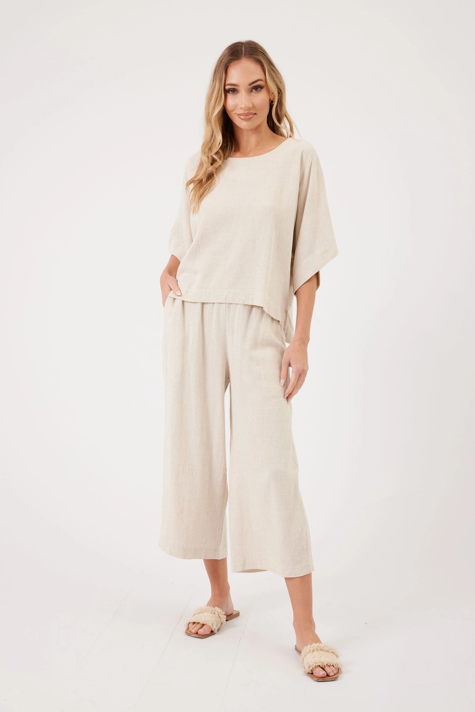Kim Short Sleeve Linen Top