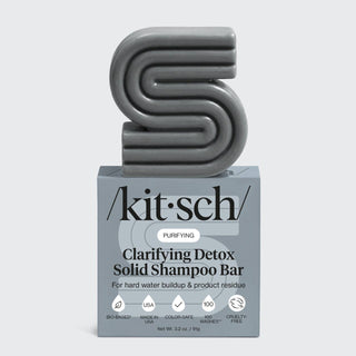 Kitsch Clarifying Detox Solid Shampoo Bar for removing hard water buildup and product residue
