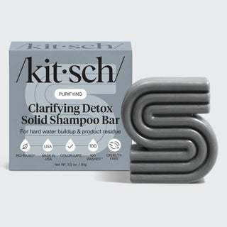 Kitsch Clarifying Detox Solid Shampoo Bar for removing hard water buildup and product residue
