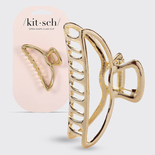 Kitsch Open Shape Gold metal claw clip designed to securely hold thick, medium, and long hair while adding a polished, elegant finish.
