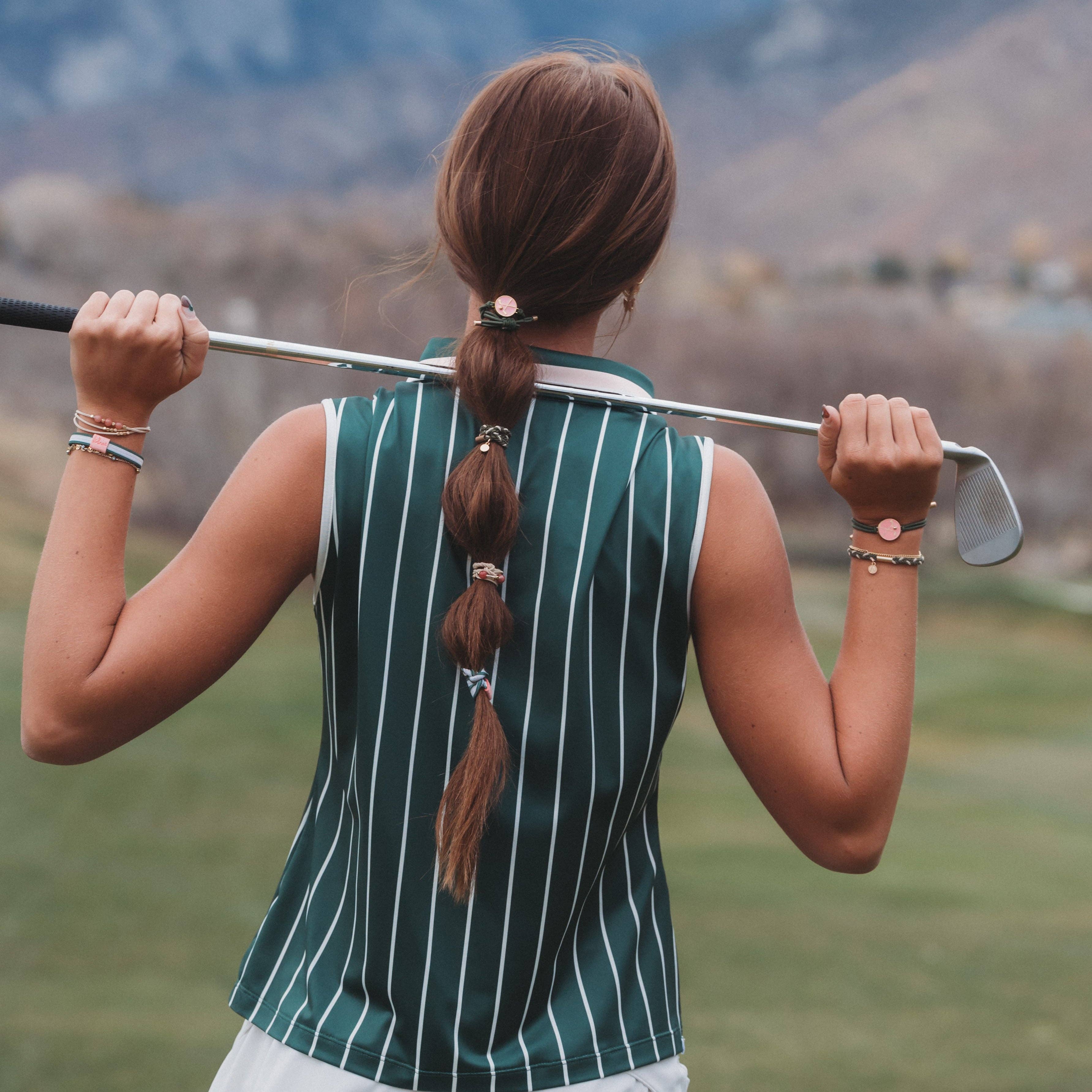 K’lani Tee Time Hair Tie Bracelet Set with Golf Ball Marker