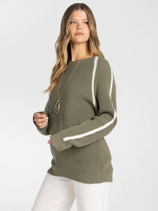 Koya Sweater | Women's Contrast-Seam Raglan Sweater