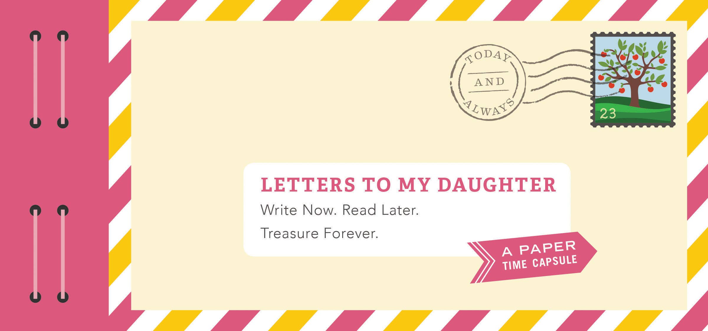Letters to My Daughter keepsake book featuring 12 prompted letters and sealing stickers for creating a personalized memory gift