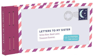 Letters to My Sister keepsake book featuring 12 prompted letters and sealing stickers for creating a personalized gift