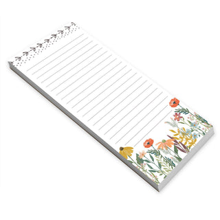 Wildflower Stems List Pad by Gina B Designs — a magnetic notepad with original wildflower artwork, 50 tear-off sheets, and attachable magnet backing, made in the USA
