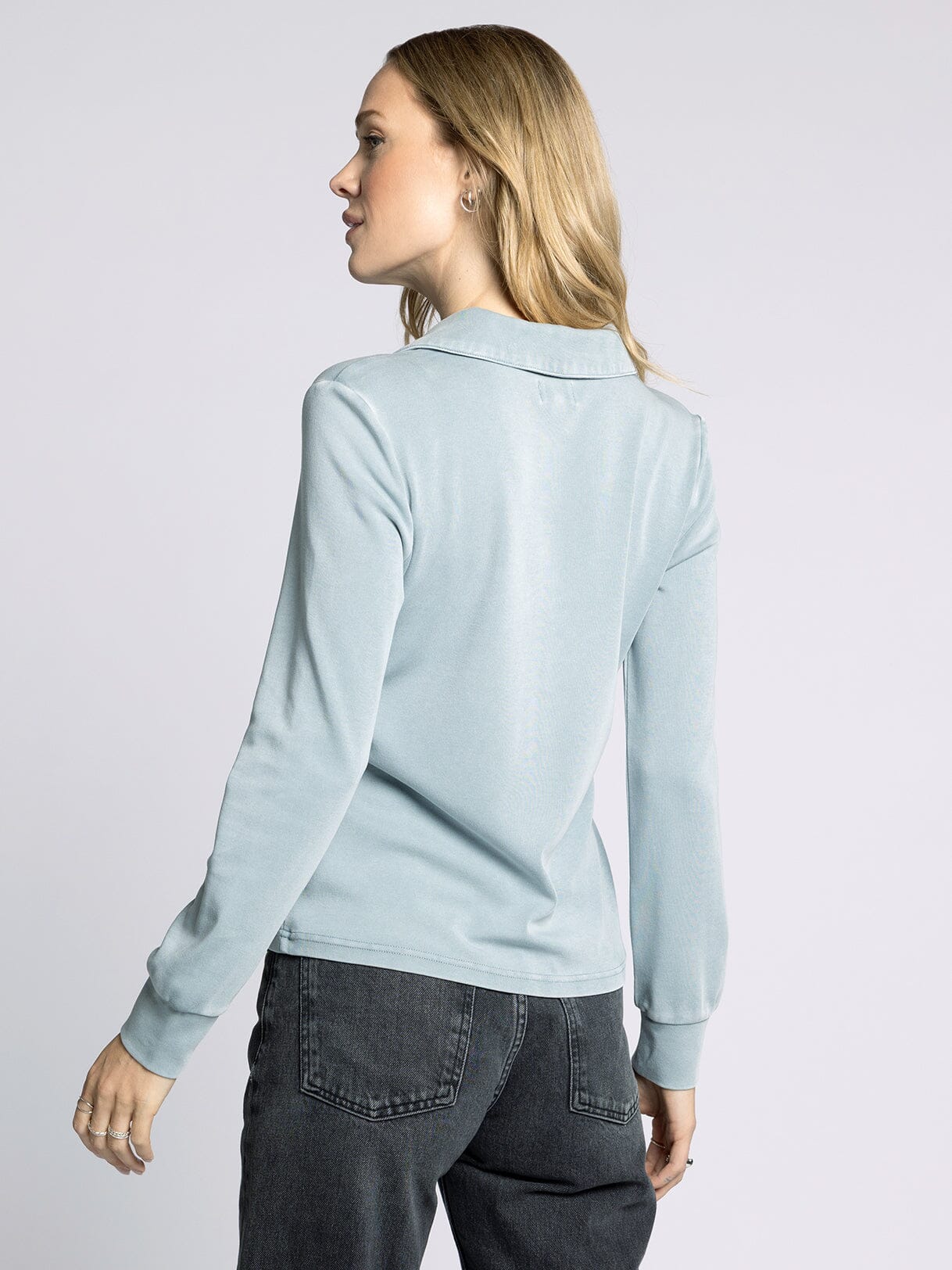 Lucy Collared Half Button Front Top