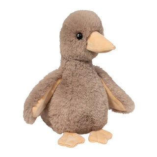 Marnie the Mini Soft Goose stuffed animal plush by Douglas with soft taupe fur and orange beak