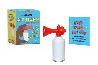 mini air horn toy with book and packaging