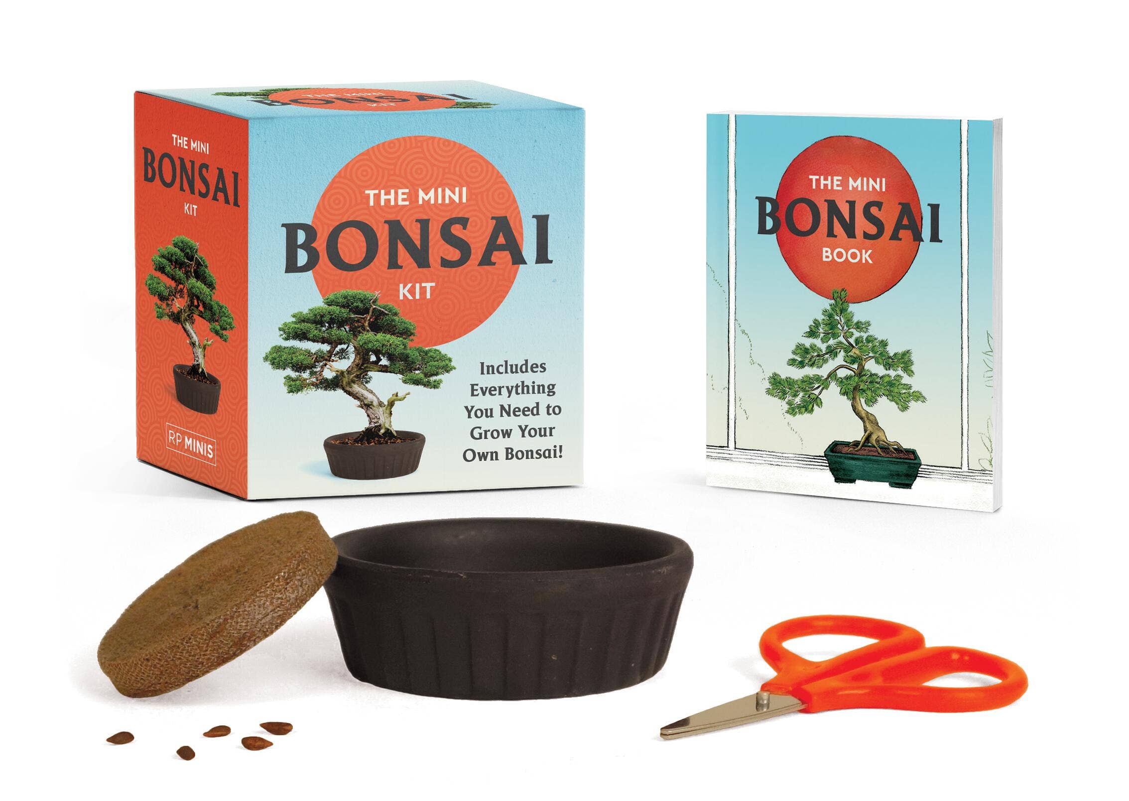 mini bonsai tree kit with pot seeds and tools