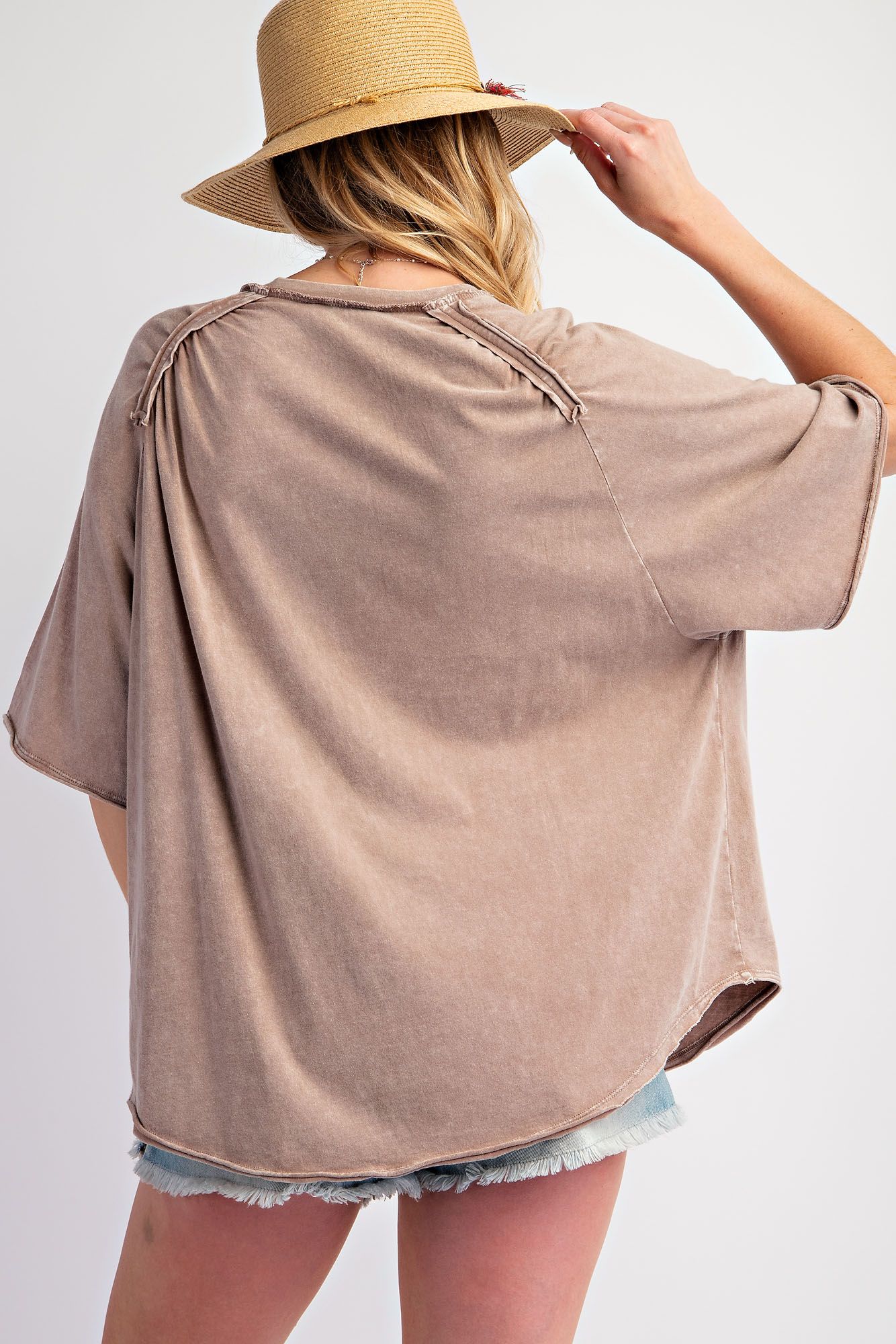 Mineral Washed Short Sleeve Top