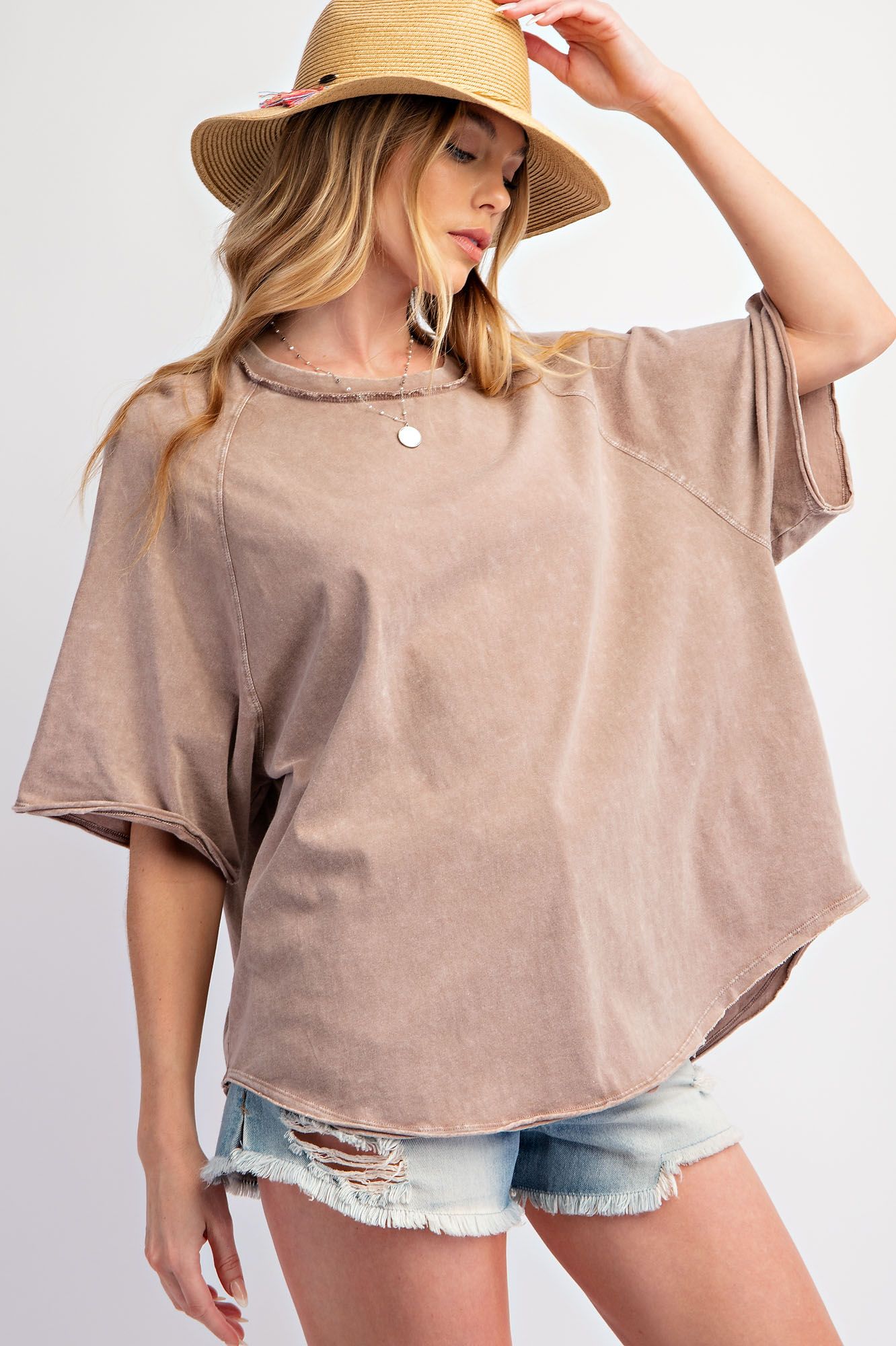 Mineral Washed Short Sleeve Top