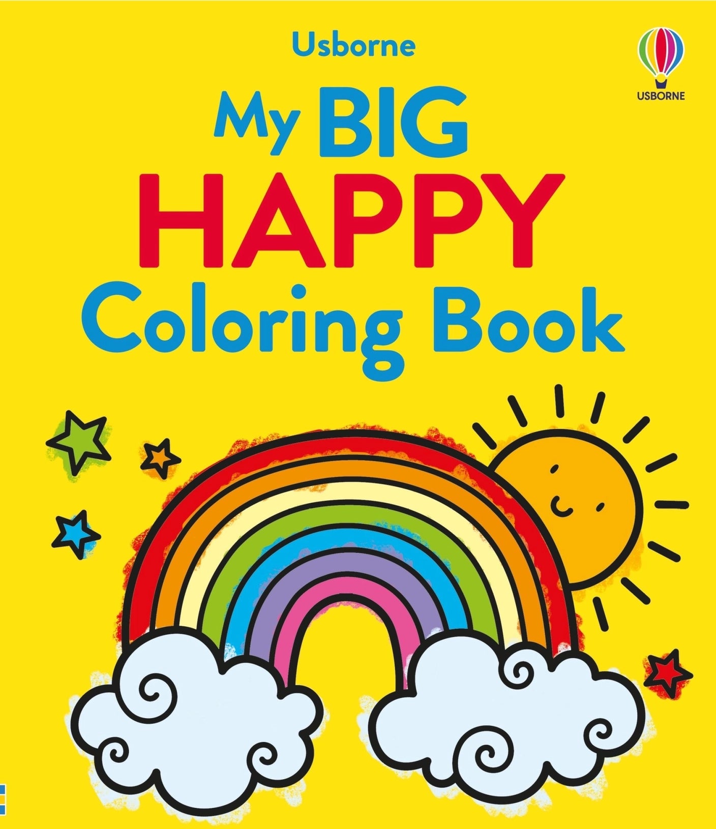 My Big Happy Coloring Book by Usborne — a bumper kids coloring book with 90 cheerful scenes including smiling otters and hula-hooping dogs, for ages 3 and up
