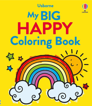 My Big Happy Coloring Book by Usborne — a bumper kids coloring book with 90 cheerful scenes including smiling otters and hula-hooping dogs, for ages 3 and up
