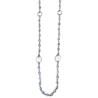 Long Thin Grey Link & Chain Necklace