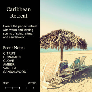Text about Caribbean Retreat and scent notes.