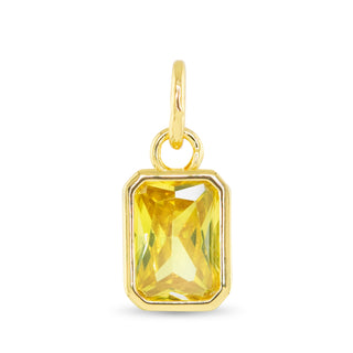 November birthstone charm with citrine-inspired golden faceted stone and 18K gold dipped setting