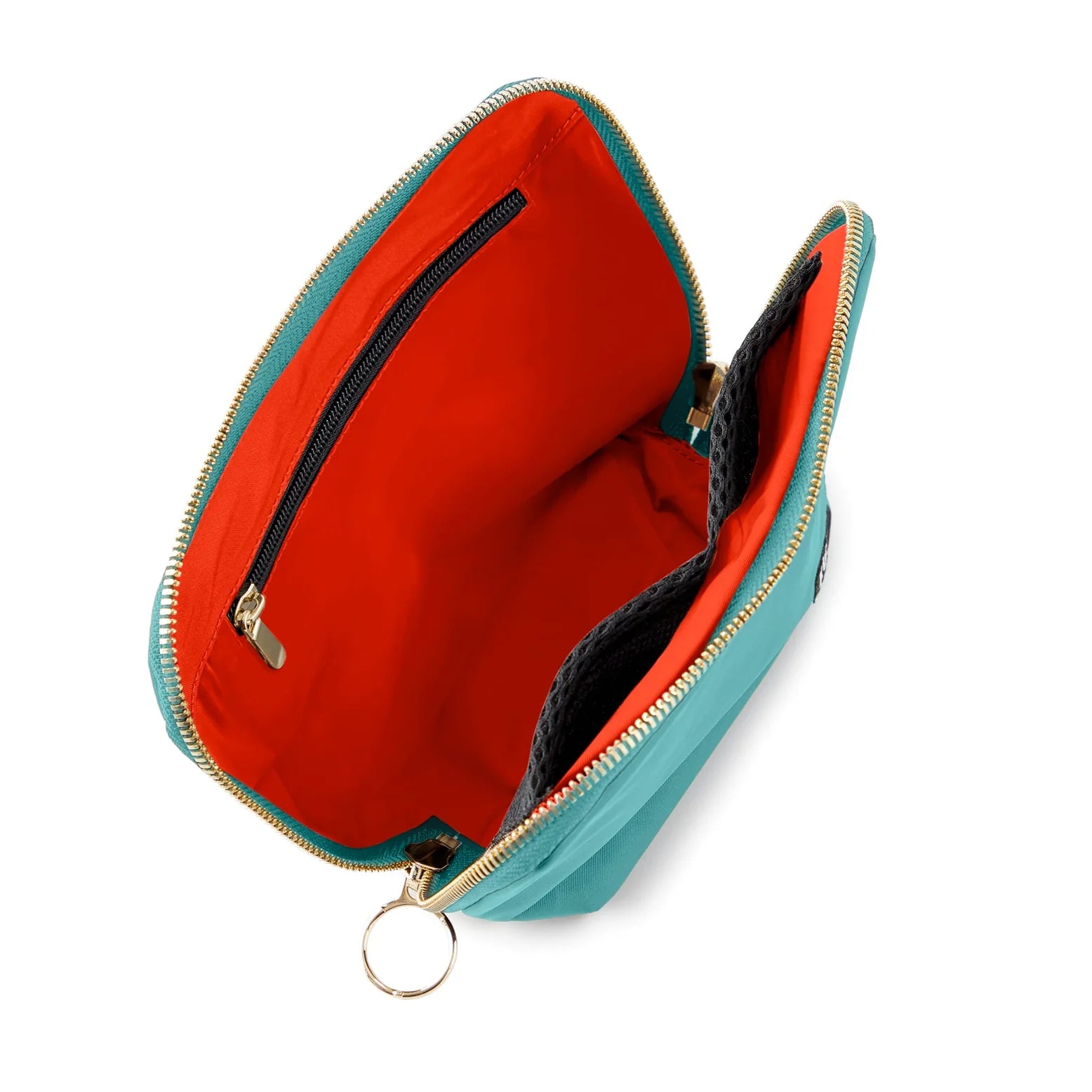 Every Day Makeup Bag Seafoam / Bright Orange