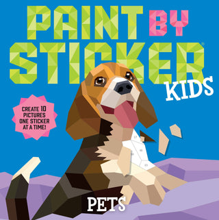 Paint by Sticker Kids Pets activity book featuring dog, cat, and pet-themed sticker art projects for children