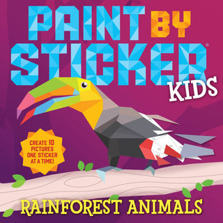 Paint by Sticker Kids Rainforest Animals activity book featuring colorful rainforest animal sticker art projects for children