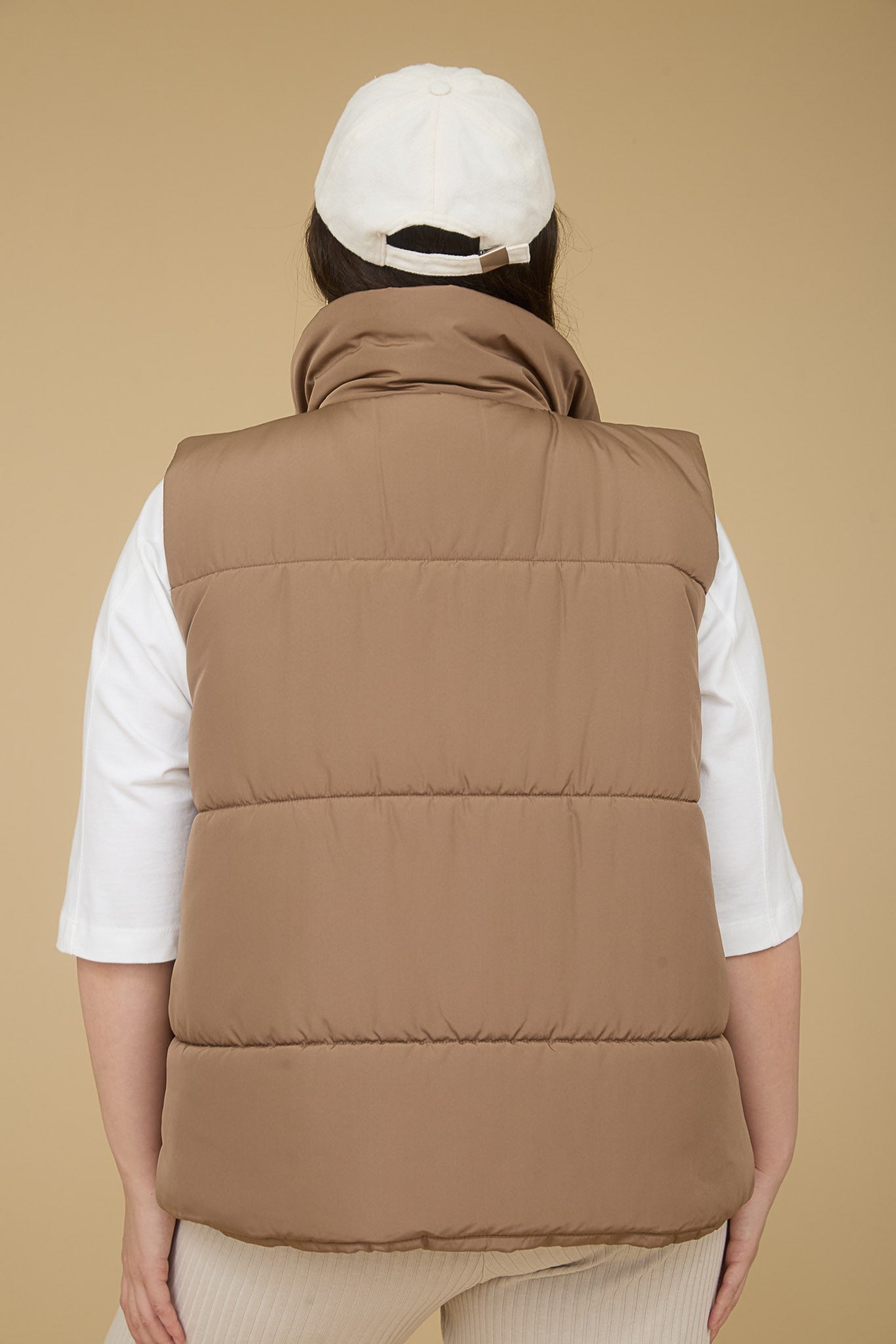 Plus Solid Color Puffer Vest