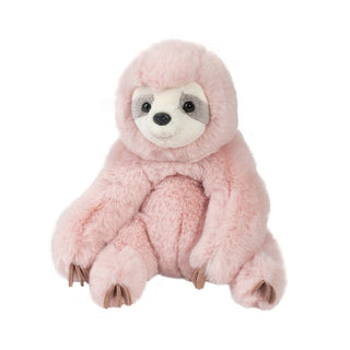 Pokie Mini Soft Pink Sloth stuffed animal plush by Douglas with blush pink fur and floppy body