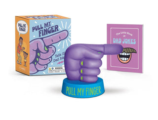 pull my finger dad joke toy with retractable finger and book