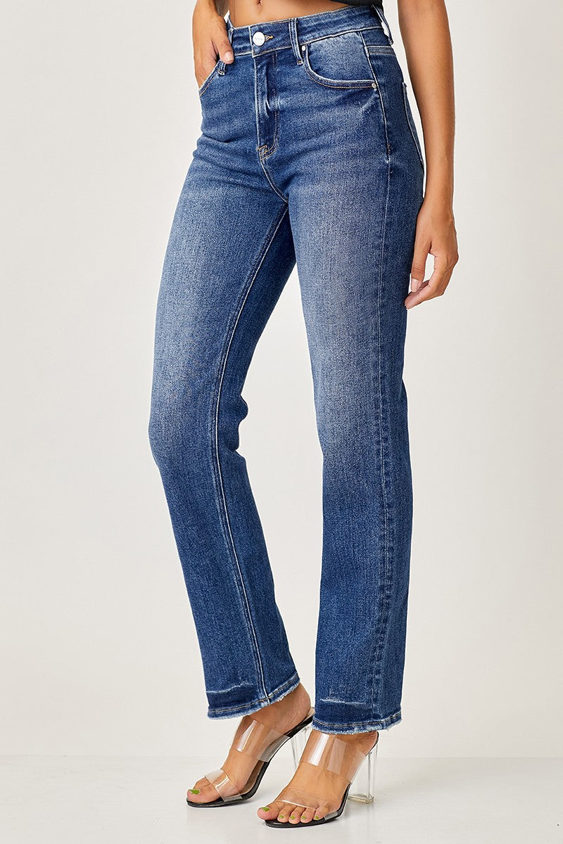 Risen Straight Leg Relaxed Fit Ankle Jeans