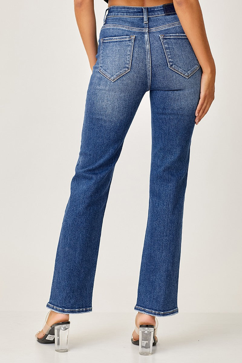 Risen Straight Leg Relaxed Fit Ankle Jeans