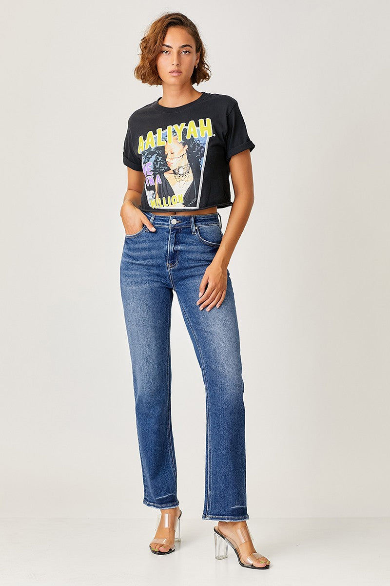 Risen Straight Leg Relaxed Fit Ankle Jeans