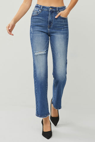 Risen Straight Ankle Jeans