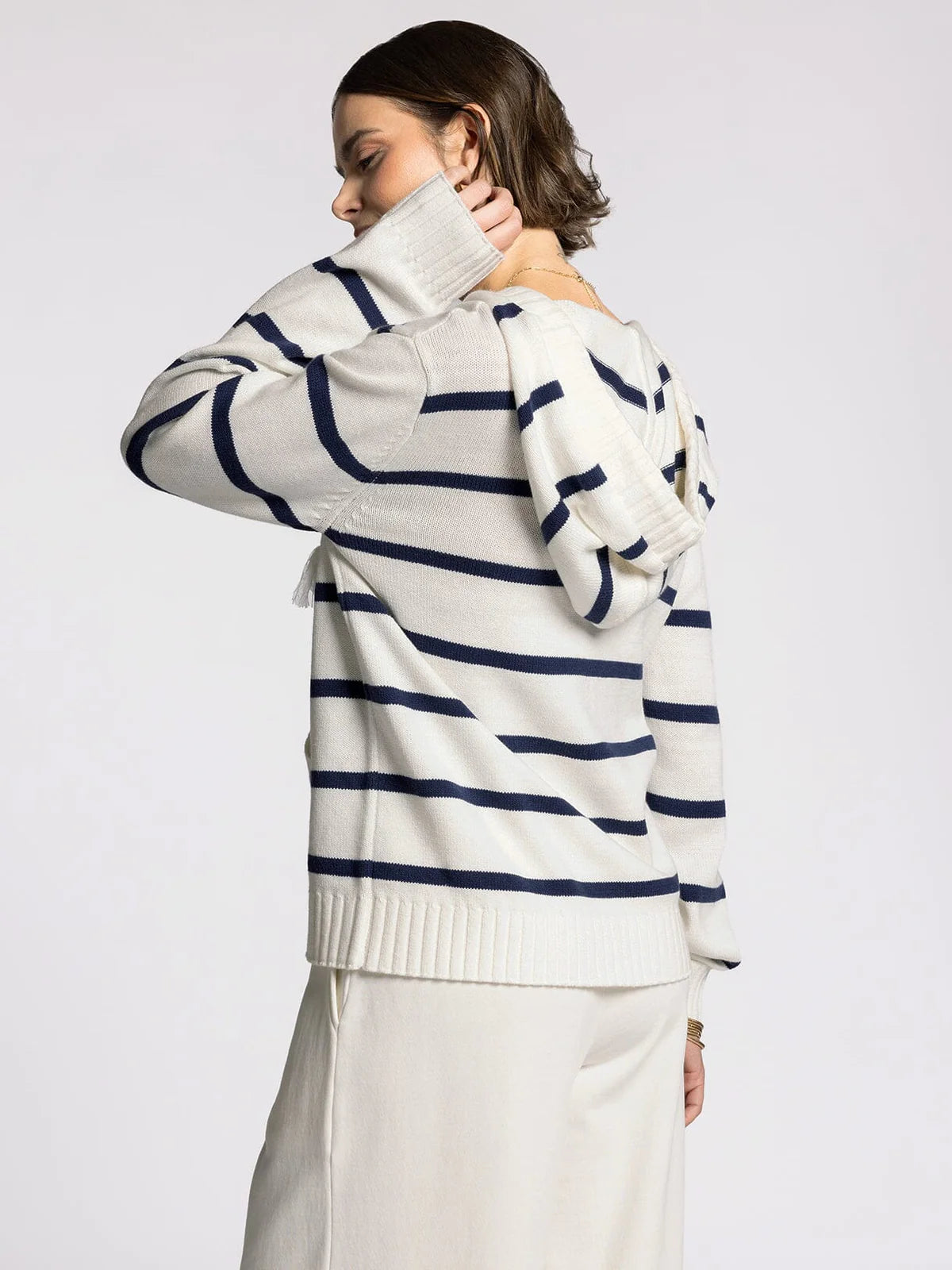 Rylee Striped Hoodie Sweater