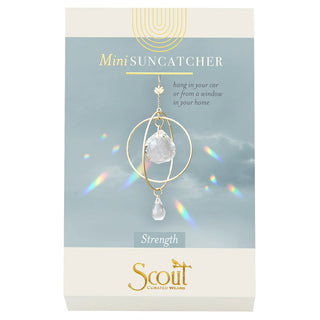 Scout Curated Wears Lotus Strength mini crystal suncatcher featuring gold-plated brass design and crystal prisms creating rainbow reflections
