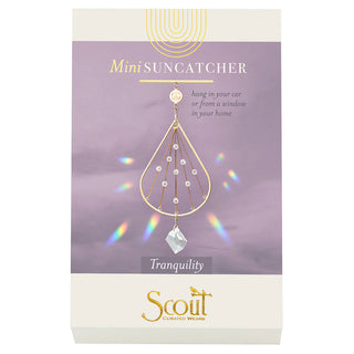 Scout Curated Wears Peace Tranquility mini crystal suncatcher featuring gold-plated brass design with crystal prism and rainbow reflections