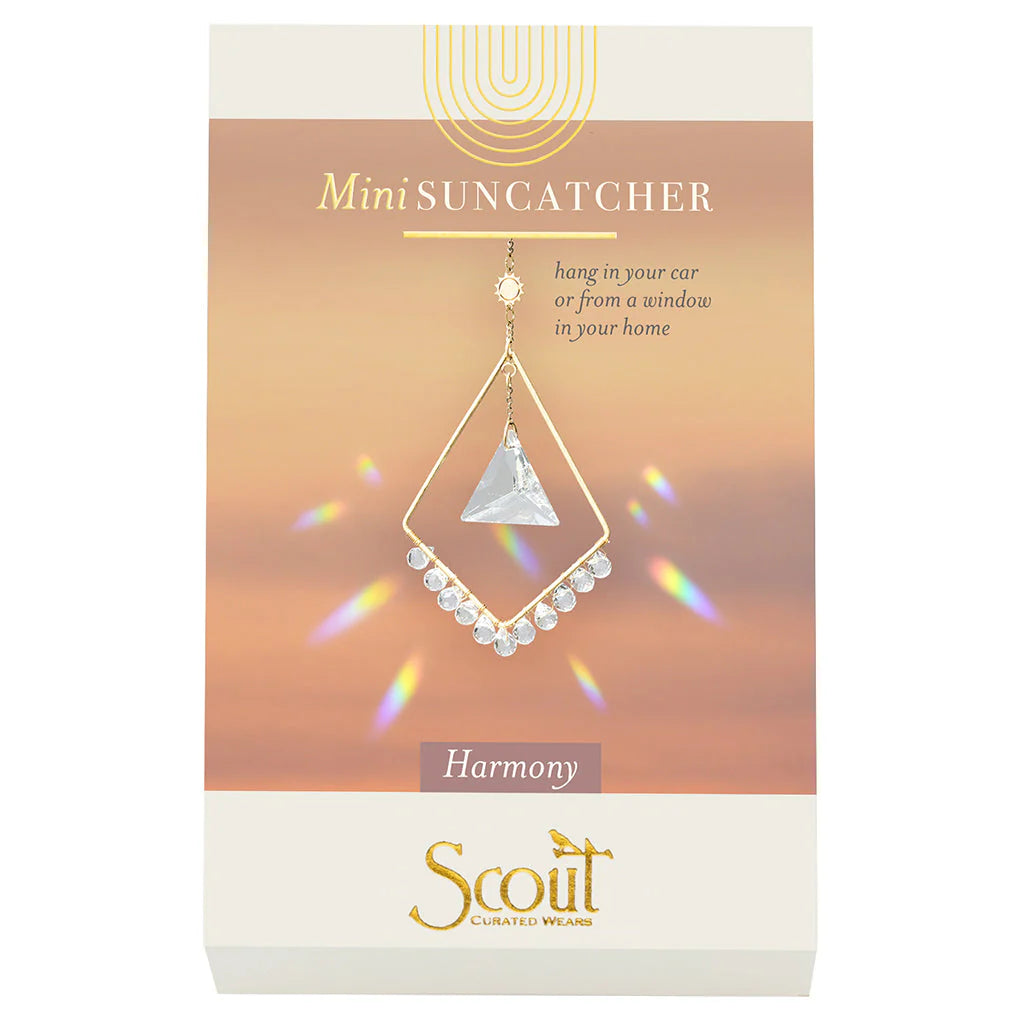 Mini suncatcher packaging with rainbow effect on a white background